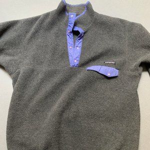 Vintage Women's Patagonia Medium Pullover Gray and Light Blue